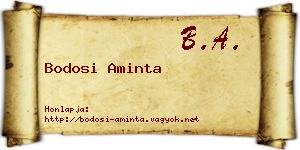 Bodosi Aminta névjegykártya
